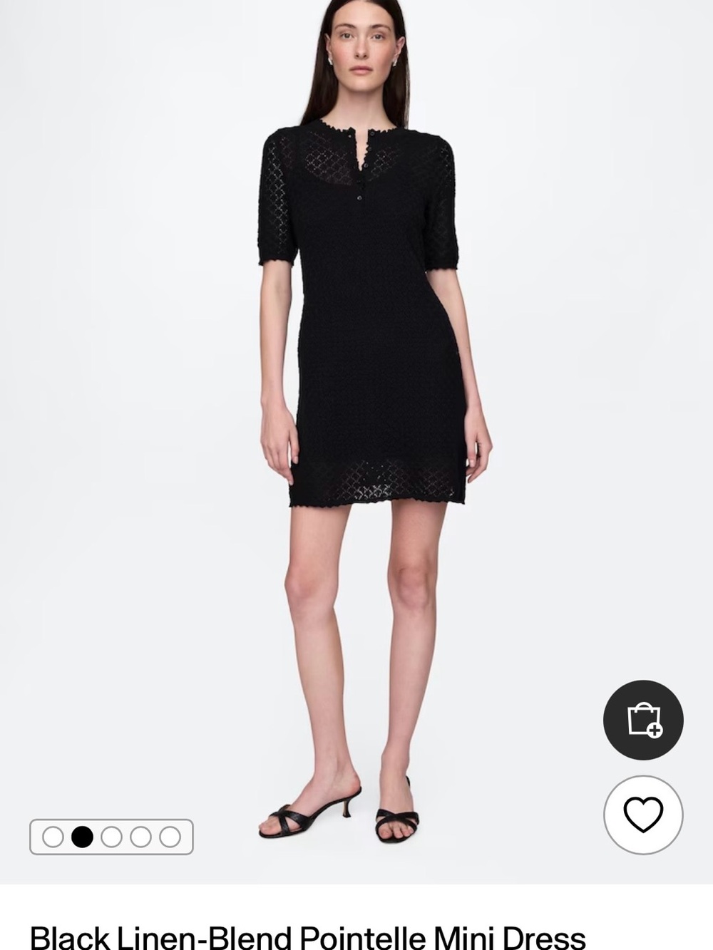 GAP Black Pointelle Knit Mini Dress